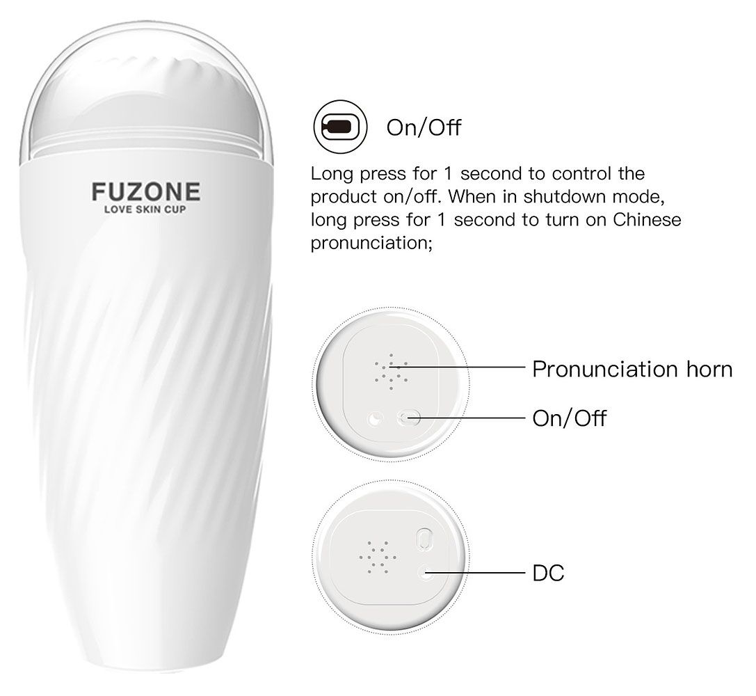 Белый мастурбатор с вибрацией в колбе Fuzone 3