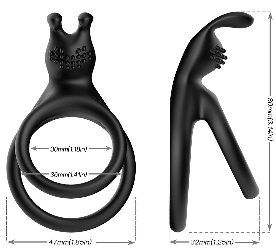 Черное эрекционное кольцо с подхватом мошонки 3
