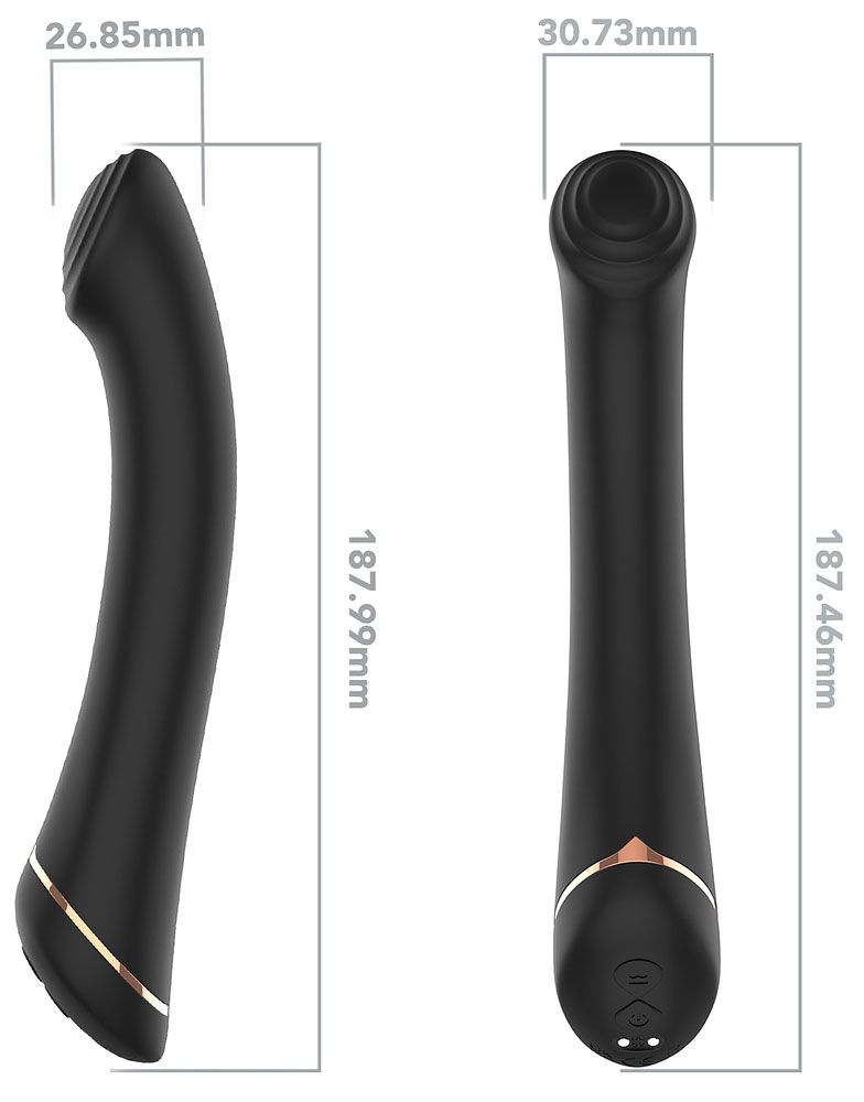 Черны вибратор для G-точки Gwand - 18,7 см. 3