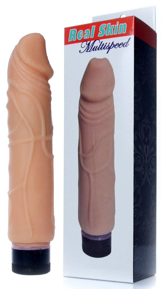 Телесный вибратор-реалистик Real Skin - 22 см. 2
