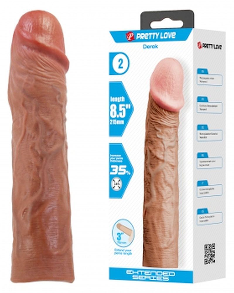 Удлиняющая насадка на пенис Derek - 21,5 см. 2