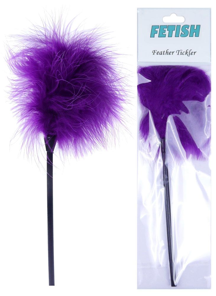 Фиолетовая пуховка для любовных игр - 28 см. 2