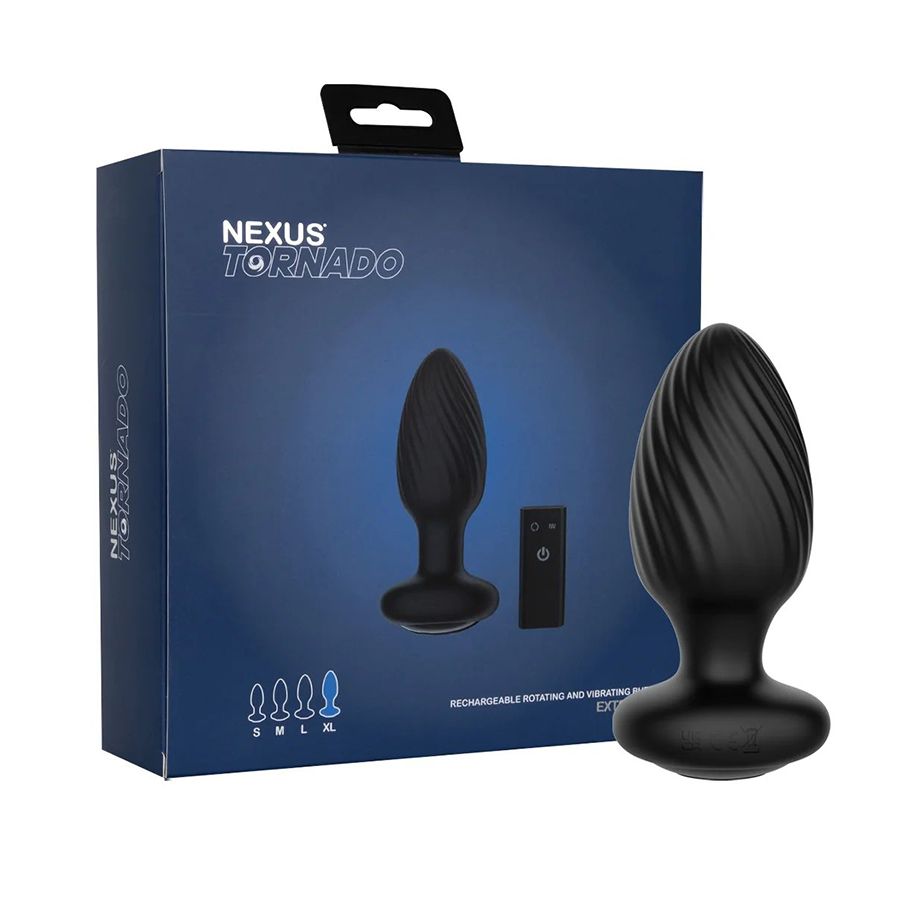 Черная анальная вибровтулка Nexus Tornado Extra Large с функцией вращения 4