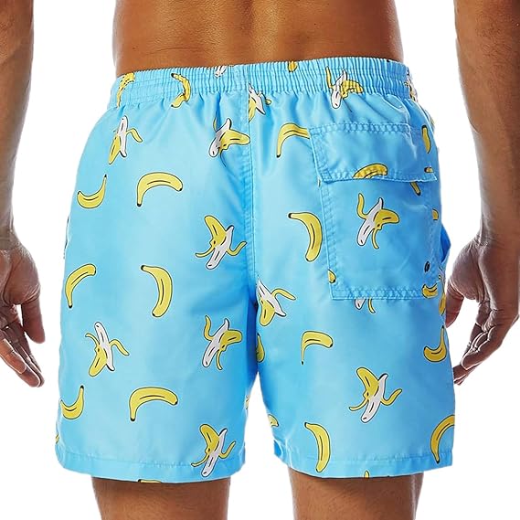 Голубые пляжные шорты с принтом в виде бананов 3