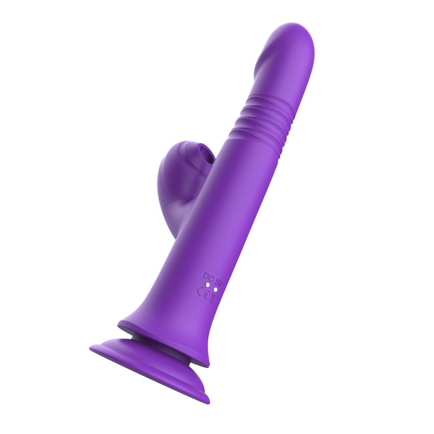 Фиолетовый вибратор-кролик на присоске - 23,8 см. 6