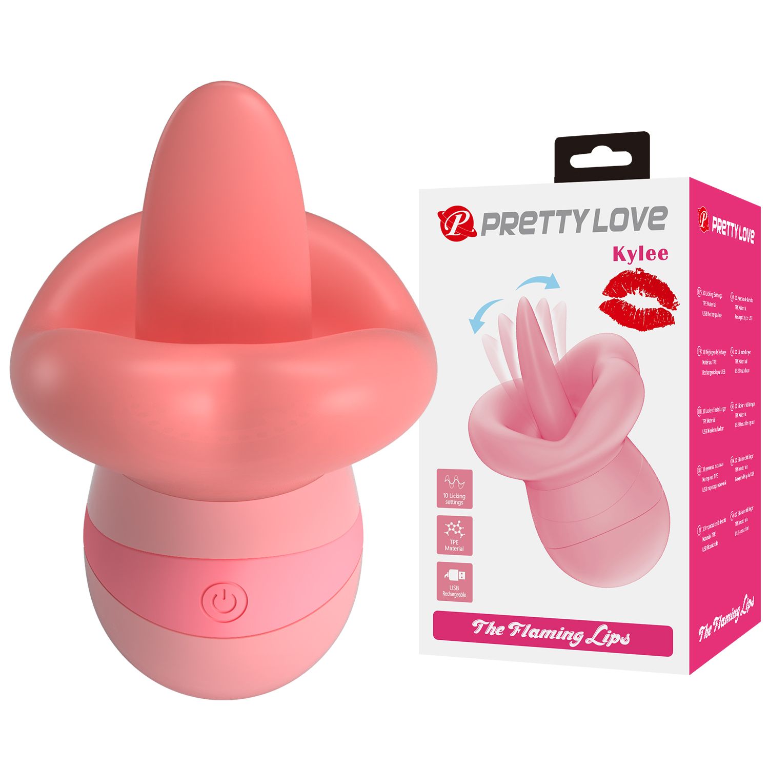 Розовый клиторальный стимулятор Kylee 3