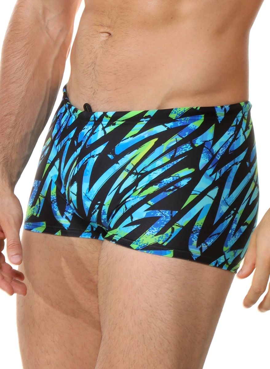 Черные плавки-боксеры с цветными зигзагами 1