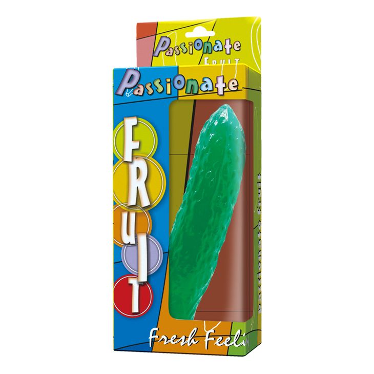 Зеленый стимулятор на присоске в форме огурца Cucumber - 17 см. 2