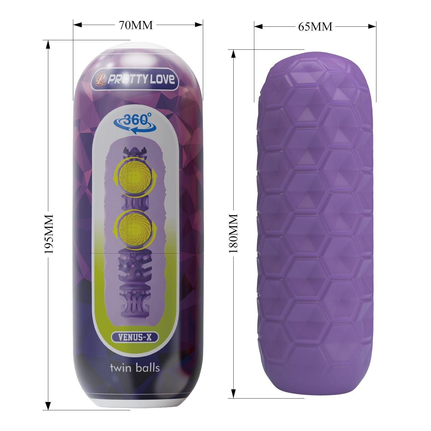 Фиолетовый мастурбатор Venus-X Twin balls 6