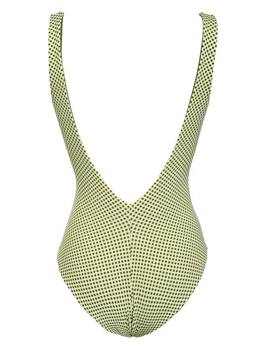 Совместный купальник в мелкую клетку 4