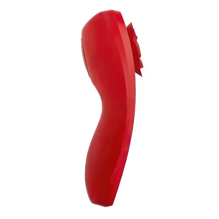 Красный вибратор в трусики Funtown Caleo с магнитным держателем-розой 2