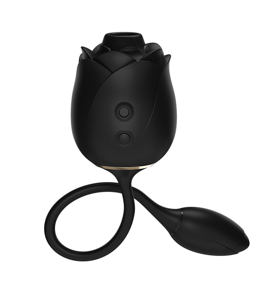Черный клиторальный стимулятор Dark Blushing Rose 1