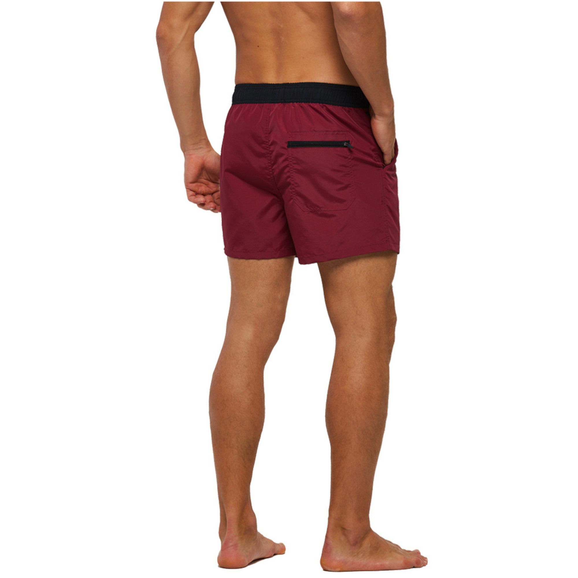 Бордовые пляжные мужские шорты 3