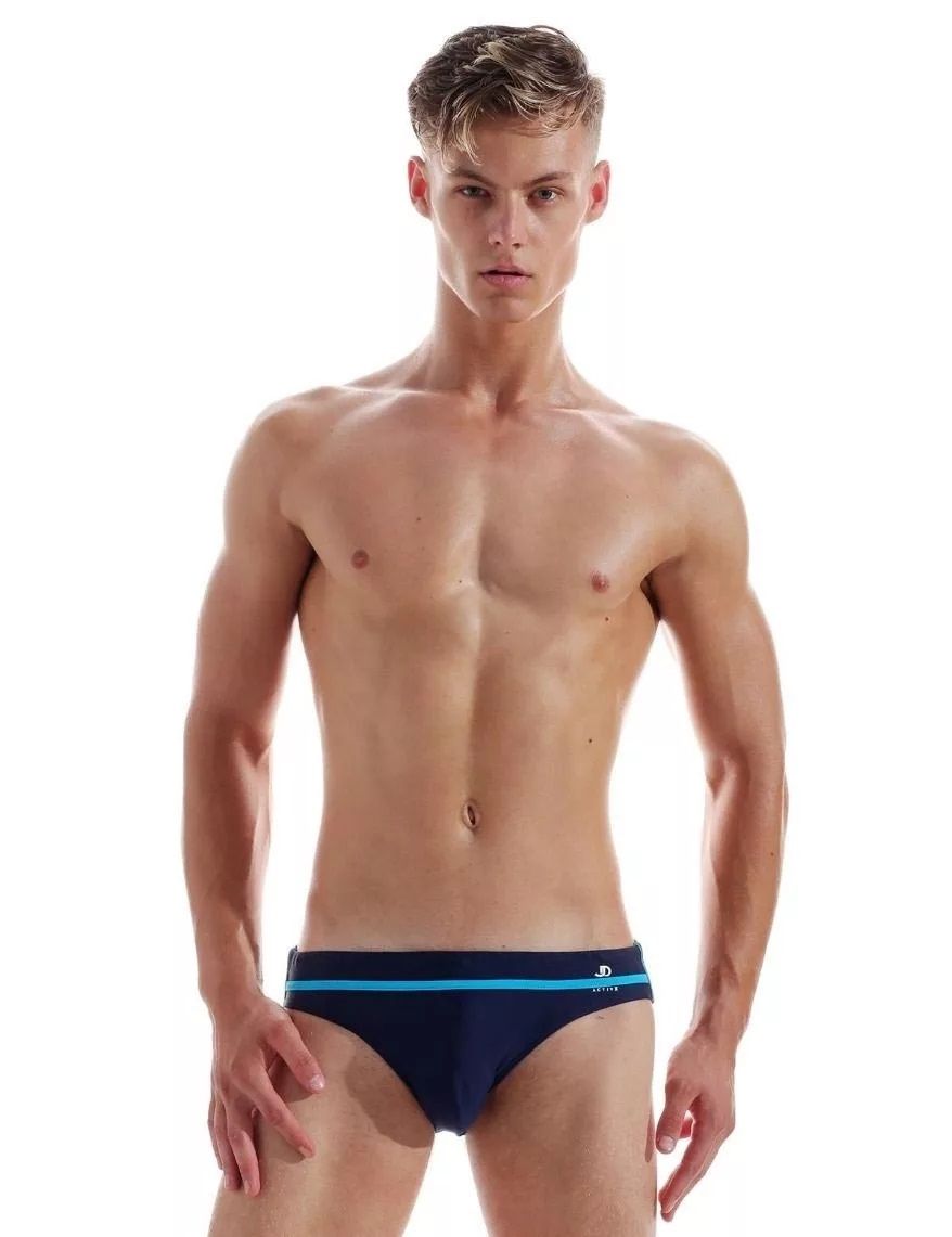 Мужские пляжные плавки с контрастной полосой 1