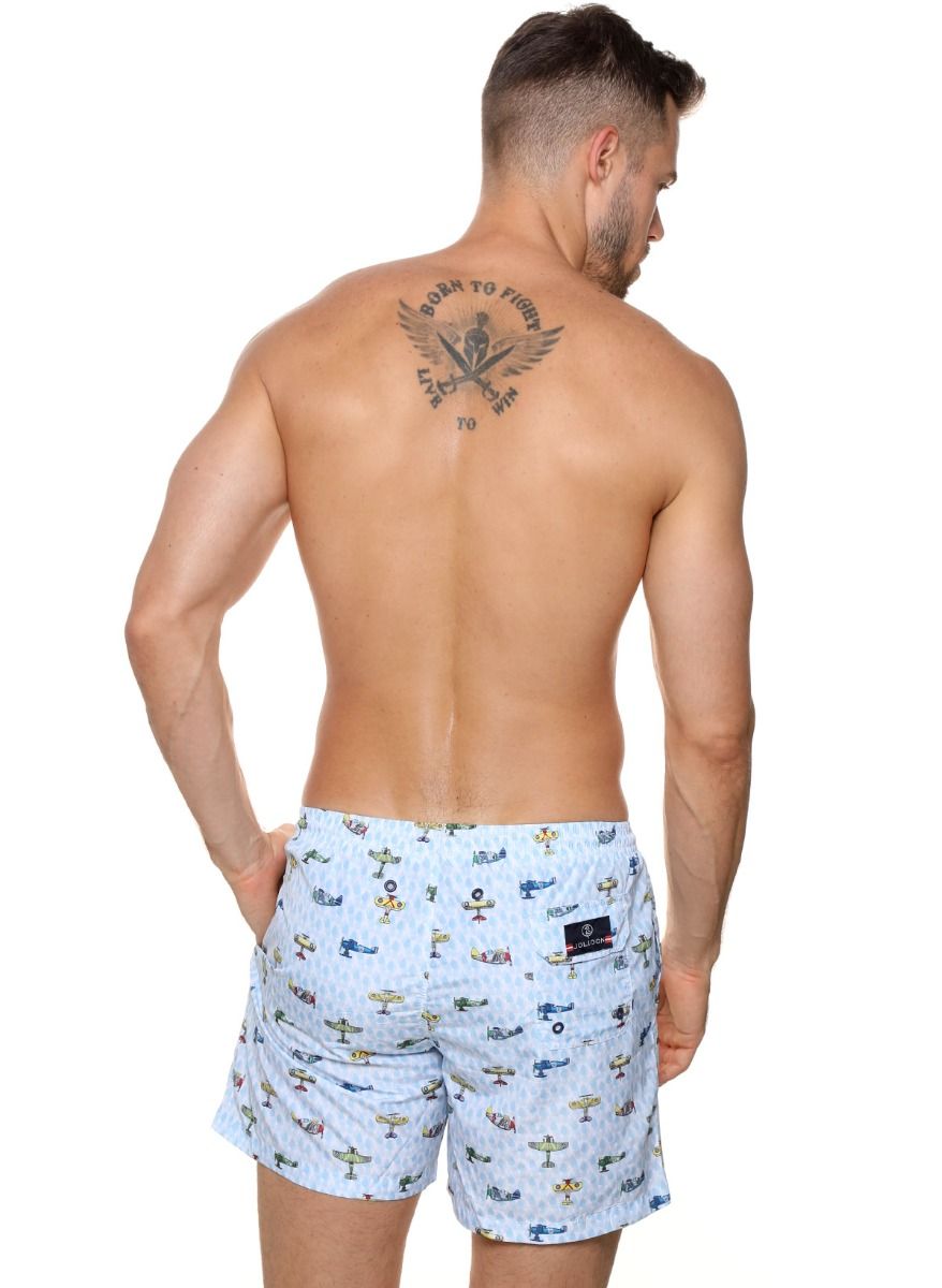 Мужские пляжные шорты с принтом в виде самолетов 3
