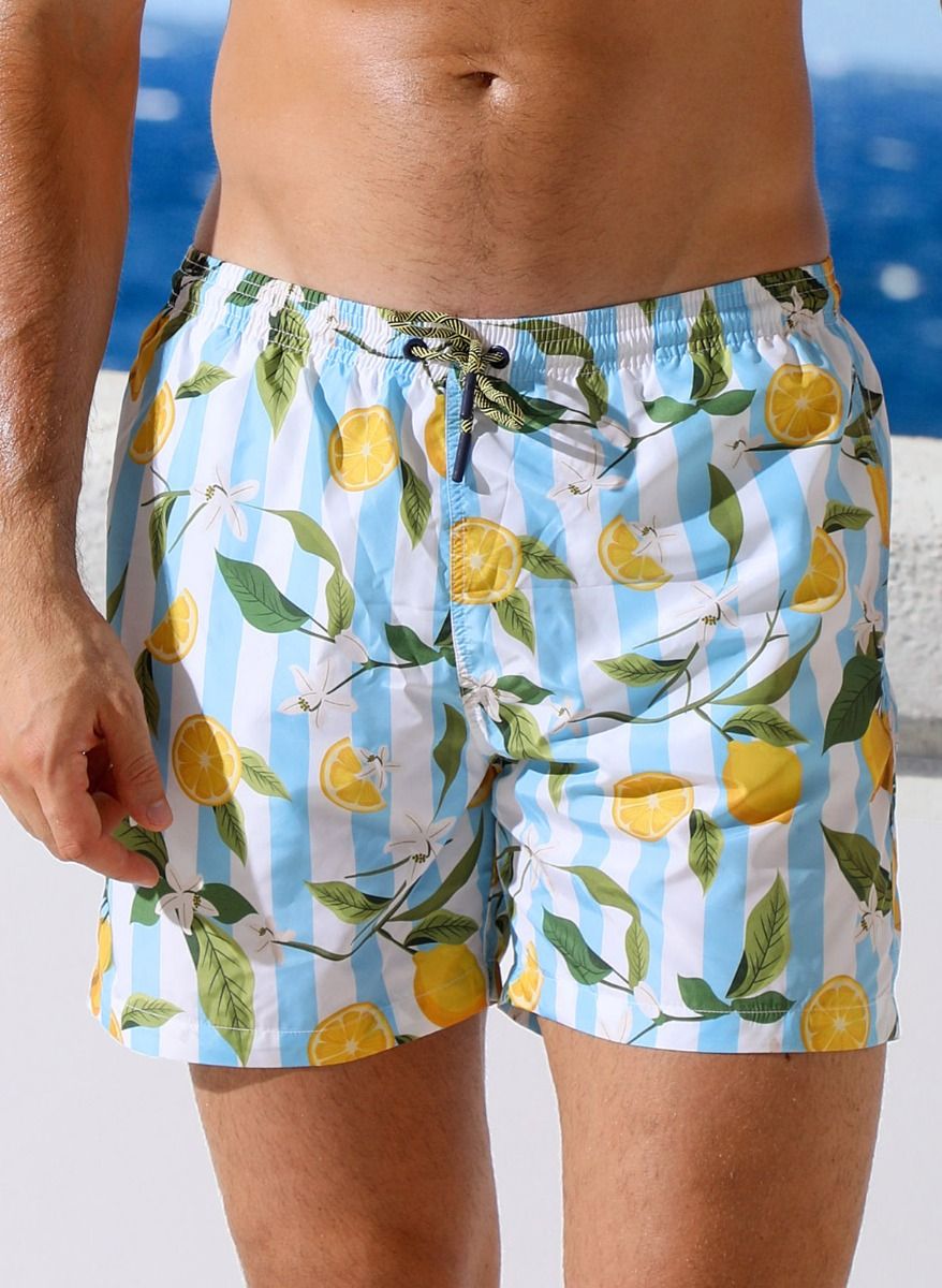 Мужские пляжные шорты с принтом в виде лимонов 1