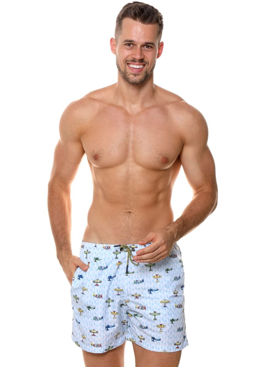 Мужские пляжные шорты с принтом в виде самолетов 2