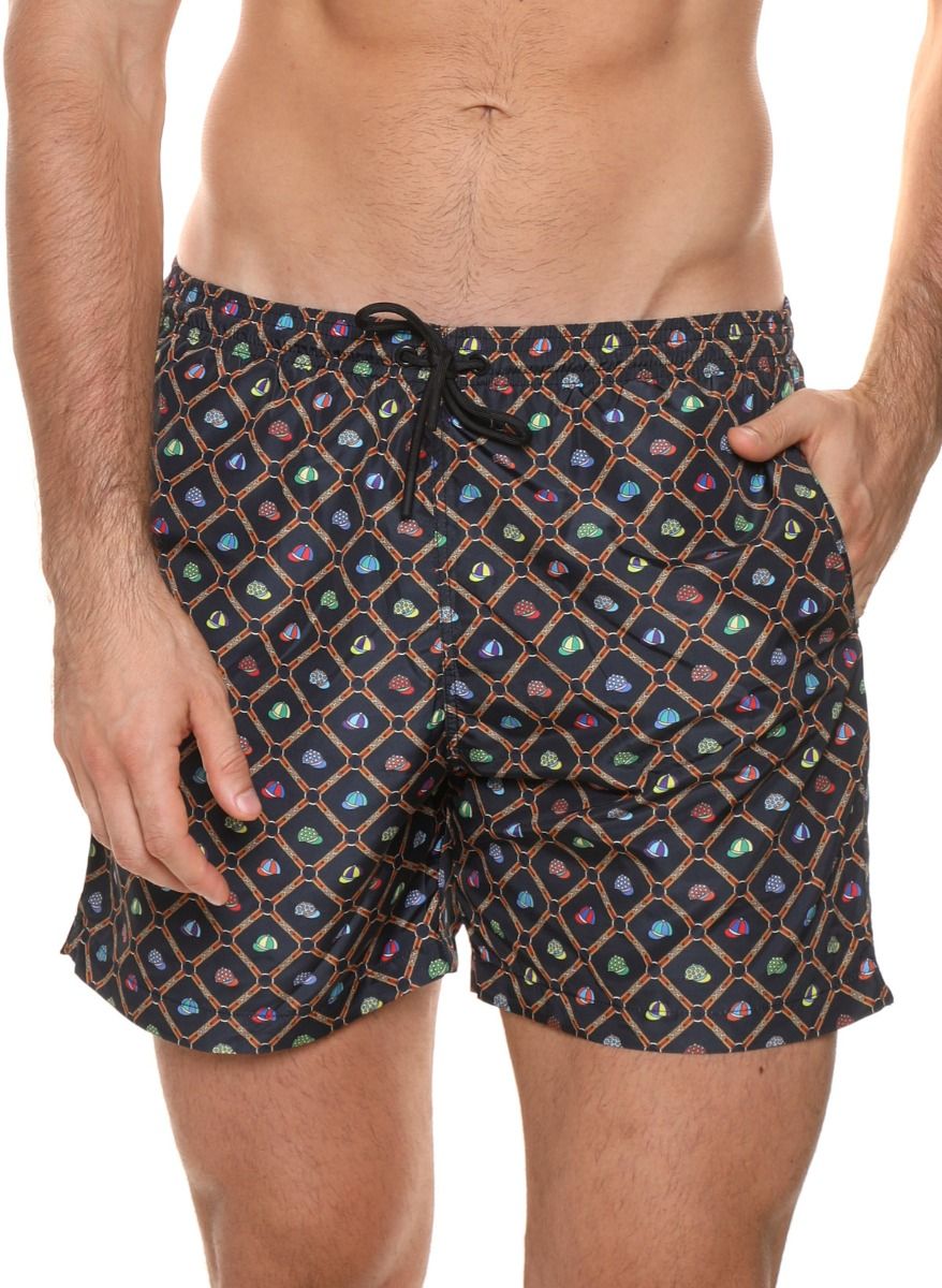 Мужские пляжные шорты с принтом в виде кепок 1