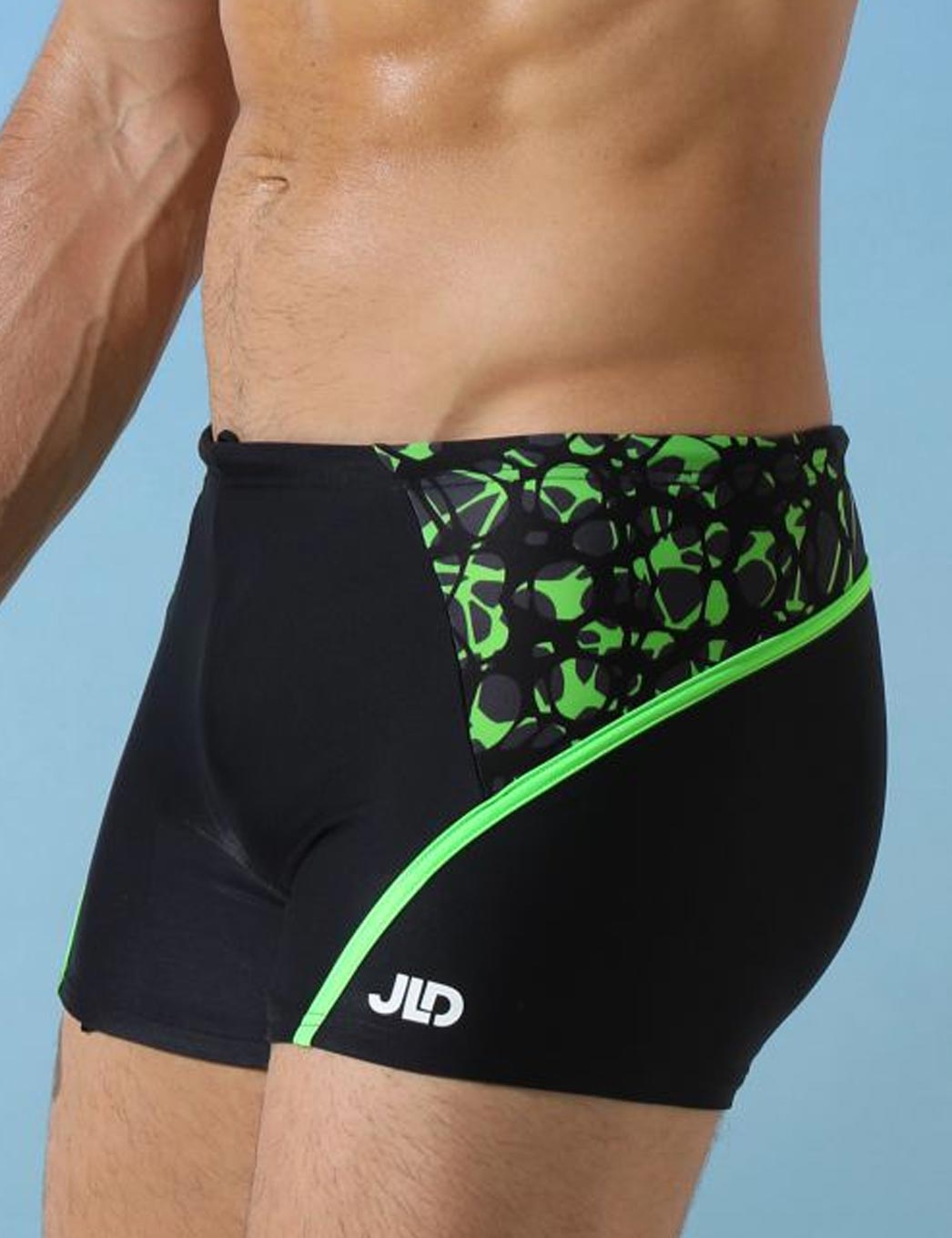 Мужские плавки с контрастной полосой и принтом 1