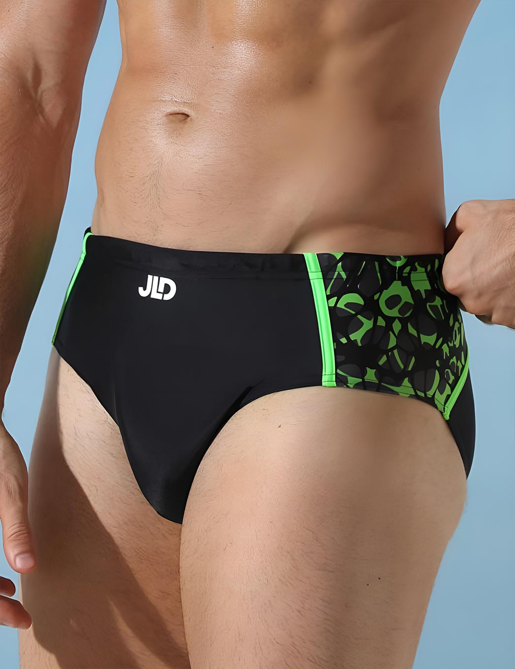 Мужские плавки с контрастными полосами и принтом 1