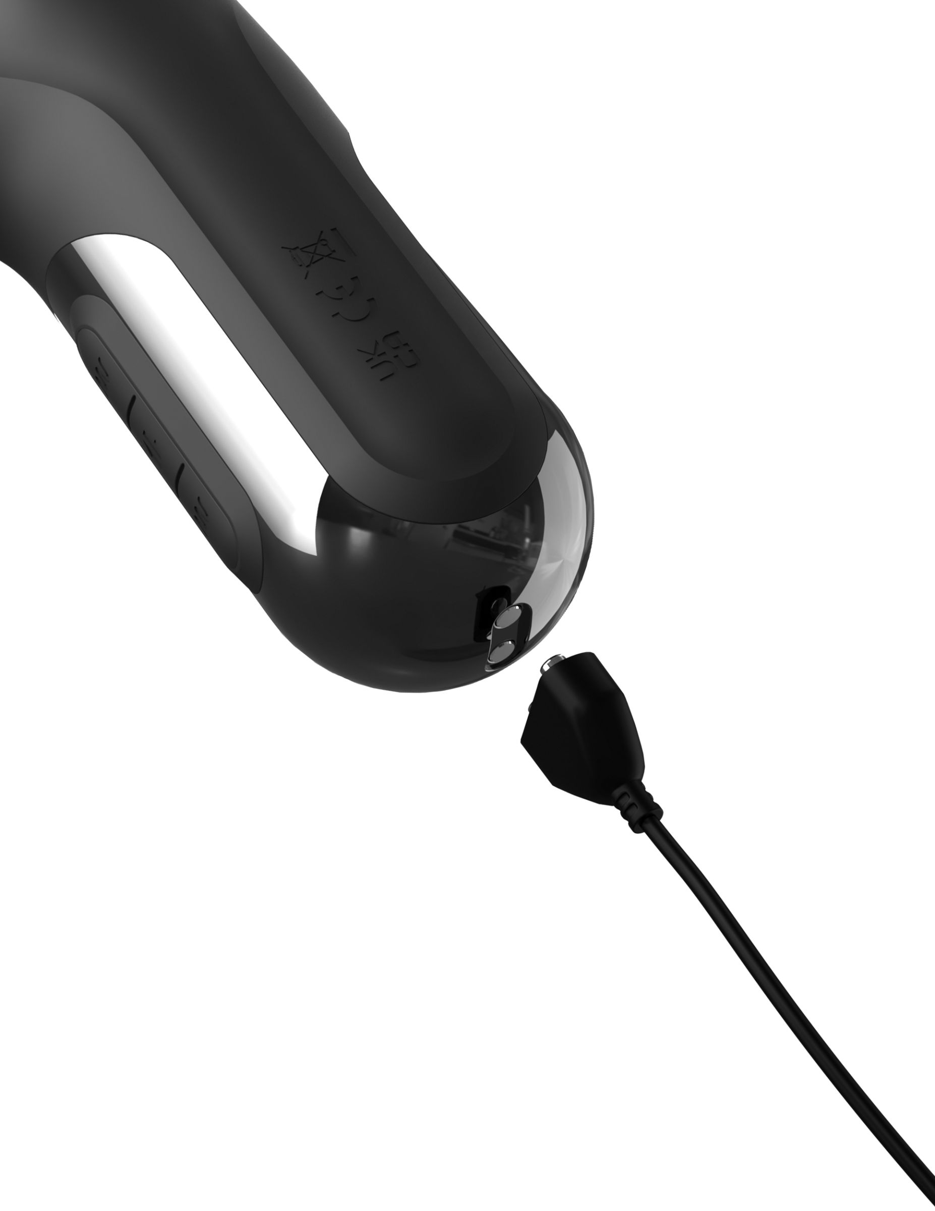 Черный силиконовый вибратор-кролик Sonix Silicone Thruster - 22 см. 3