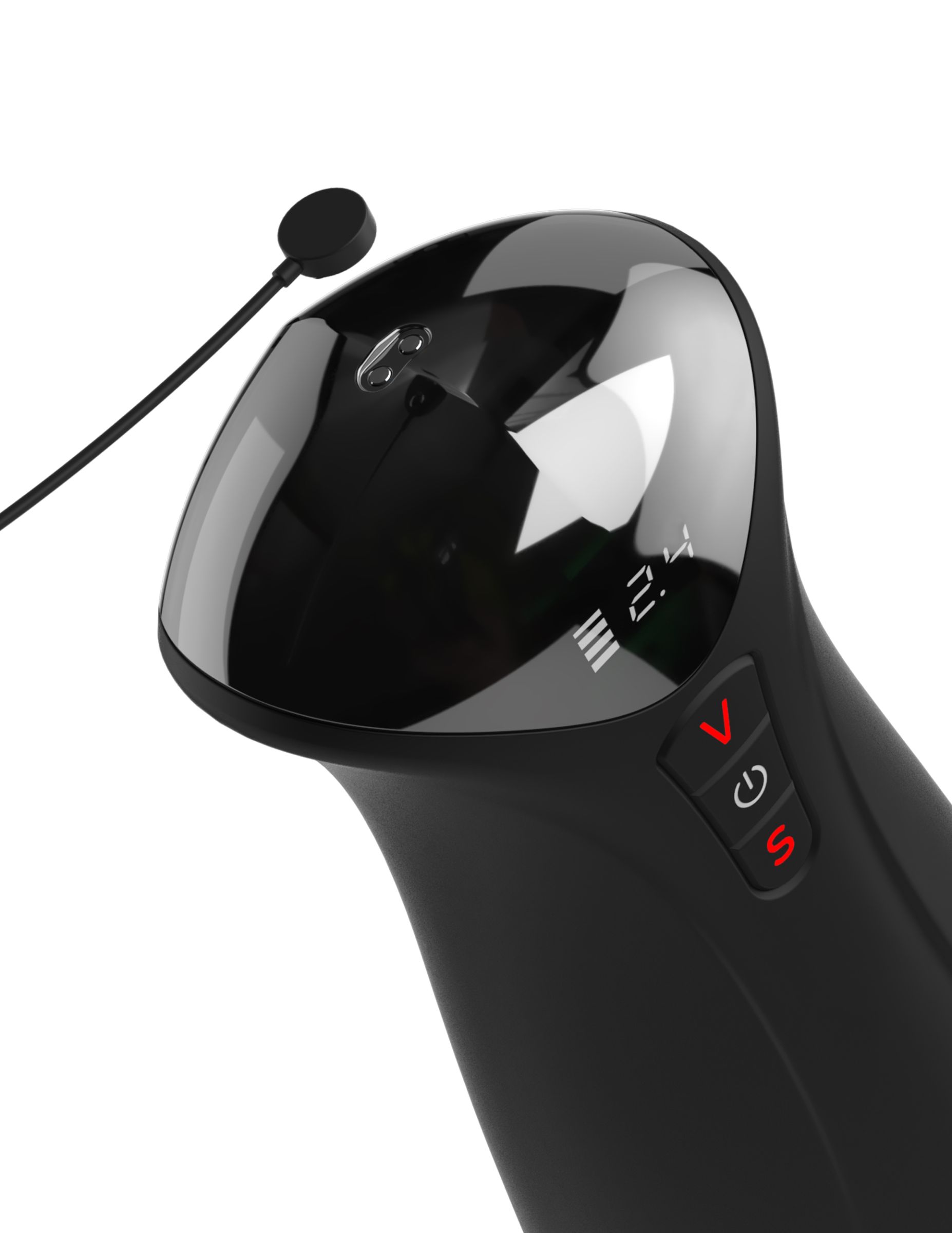 Телесный мастурбатор-вагина в черной колбе с вибрацией Fuck-O-Matic Pro XL 4