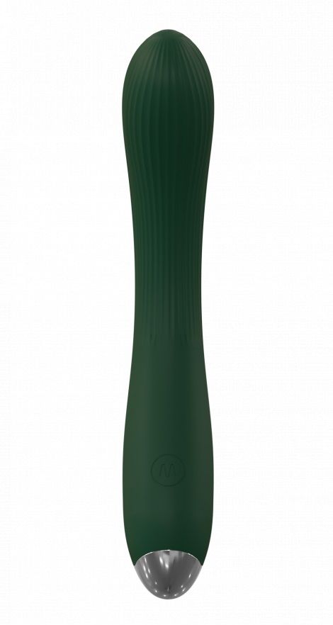 Зеленый гибкий силиконовый вибратор - 20,5 см. 1