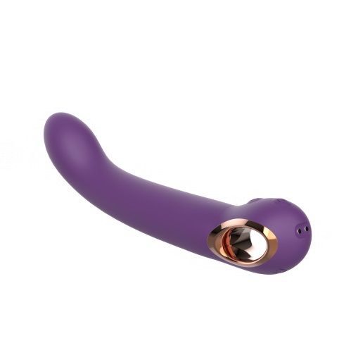 Фиолетовый силиконовый вибратор - 22,1 см. 2