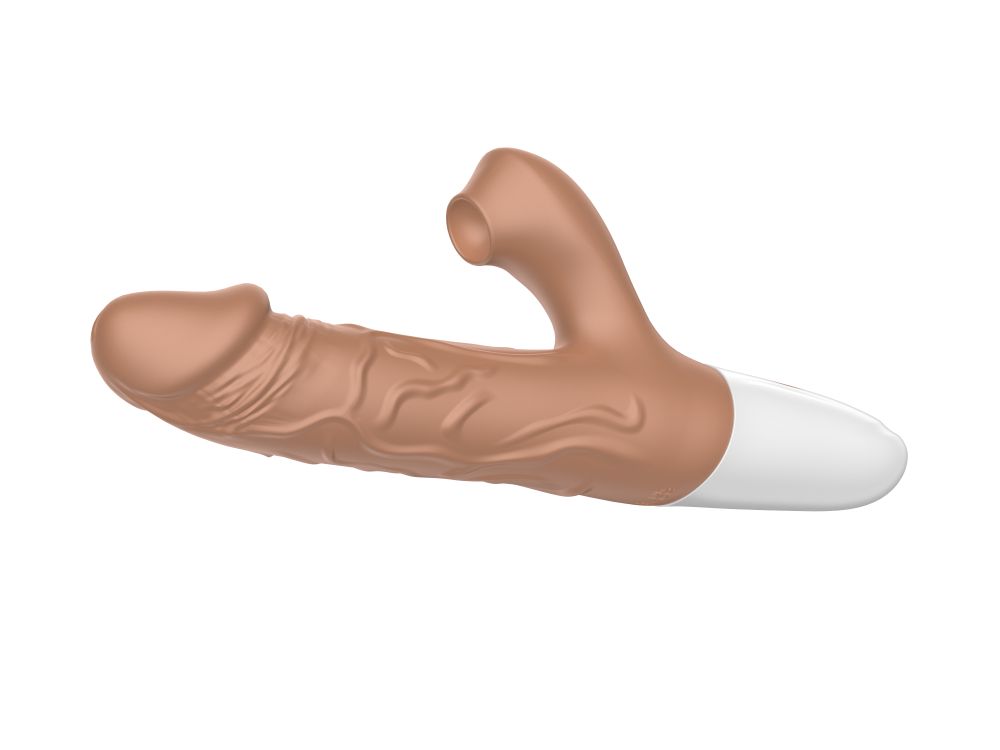 Телесный вибратор-кролик с функцией поступательных движений - 22,5 см. 3