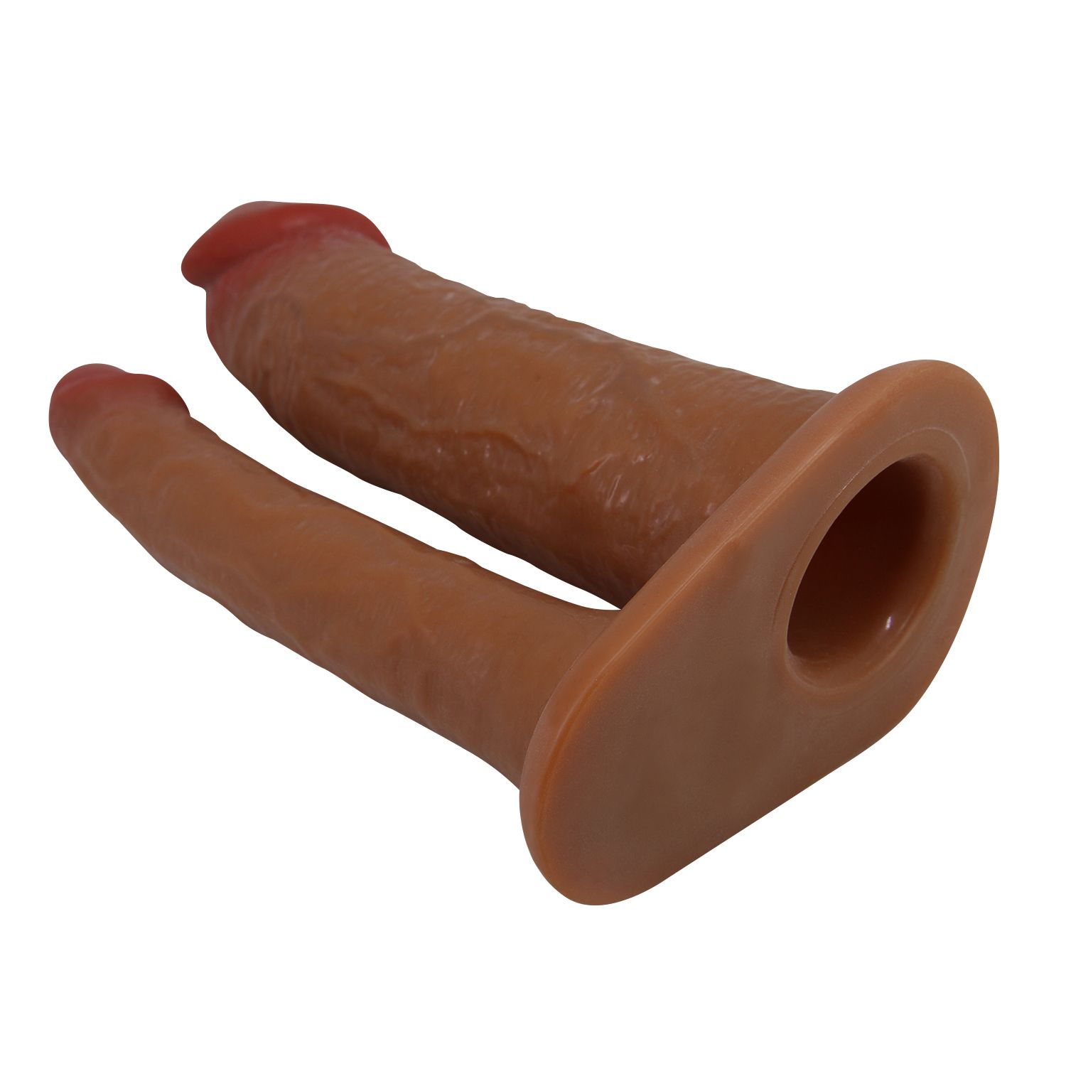 Темно-бежевый фаллопротез для двойного проникновения - 17,5 см. 5