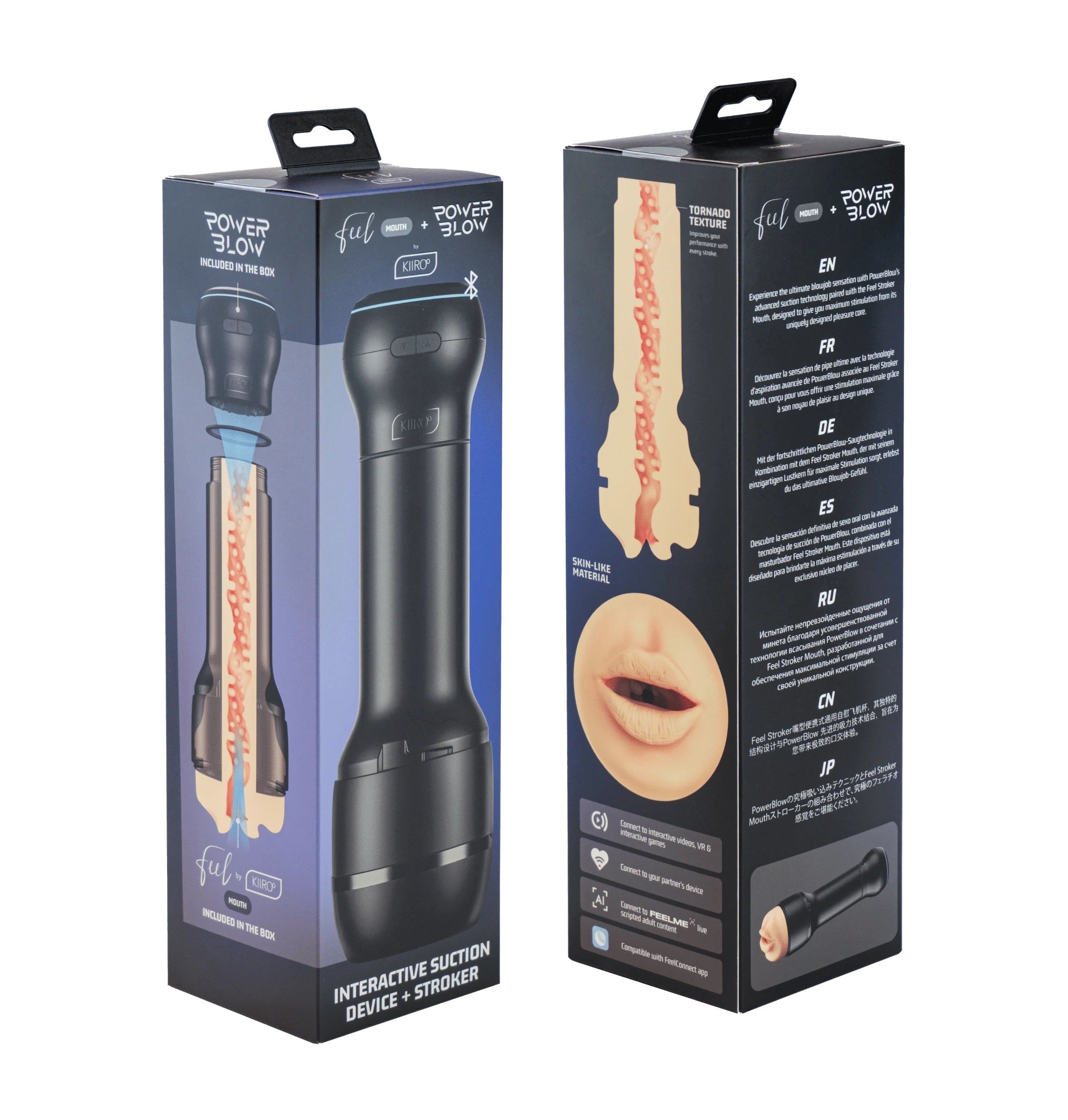 Набор PowerBlow & Feel Stroker Mouth: мастурбатор-ротик и интерактивная насадка 5