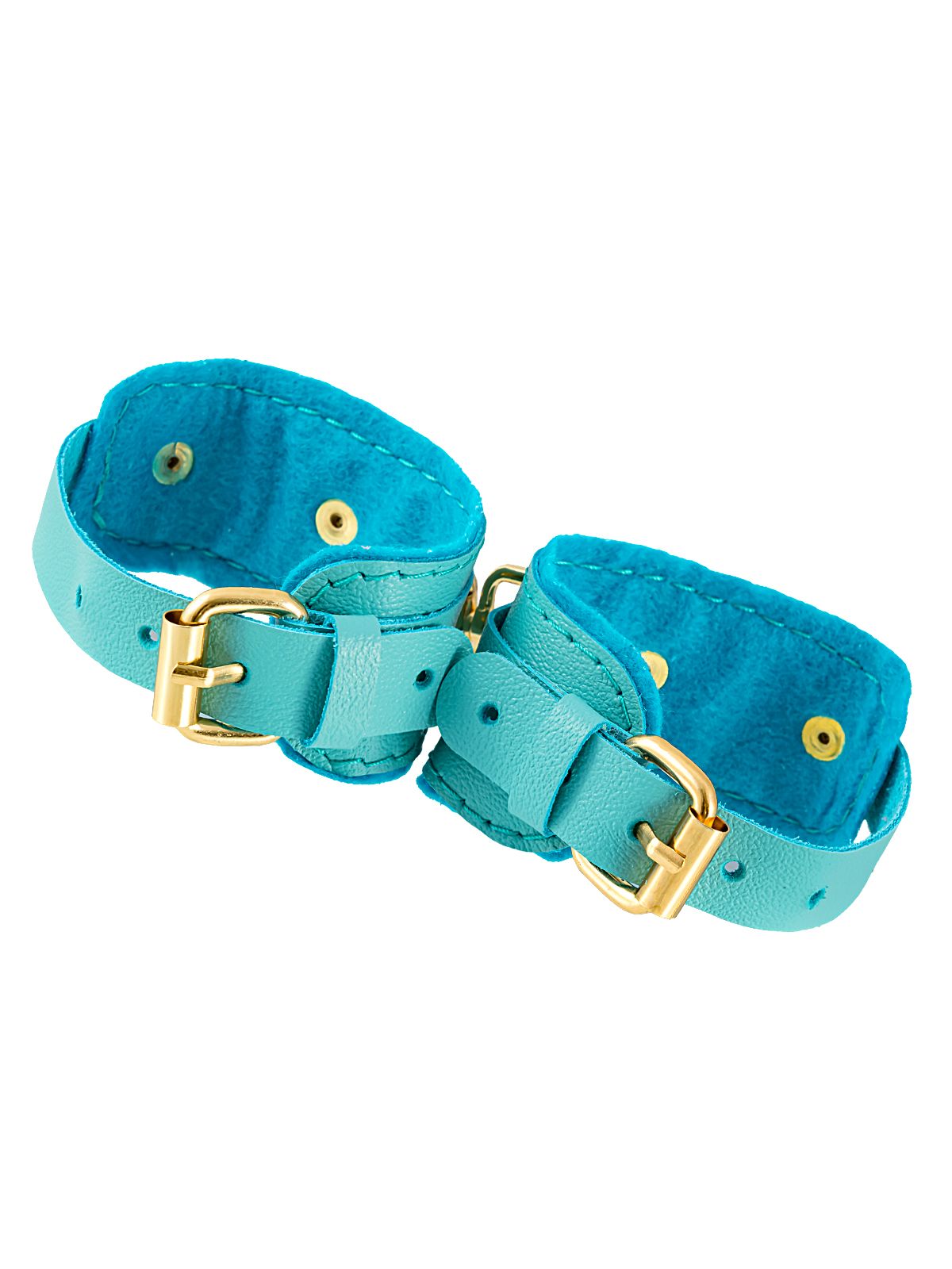 Голубые двуслойные кожаные оковы 2