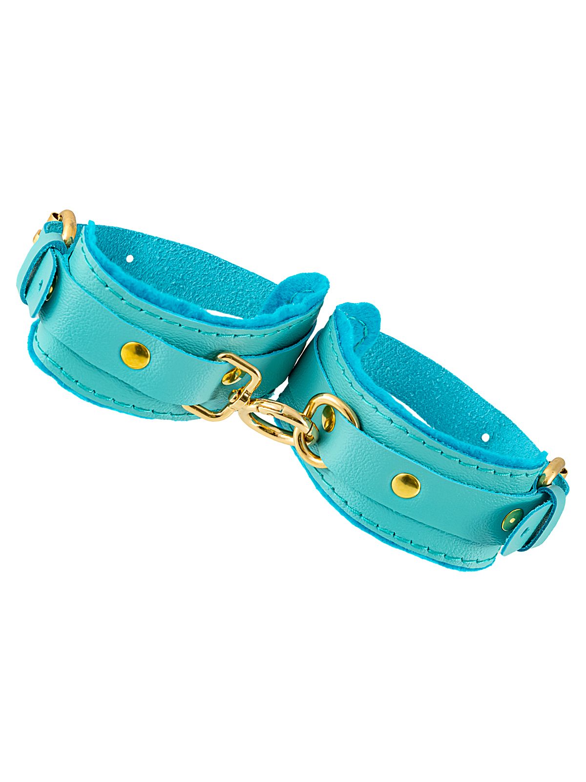 Голубые двуслойные кожаные оковы 1