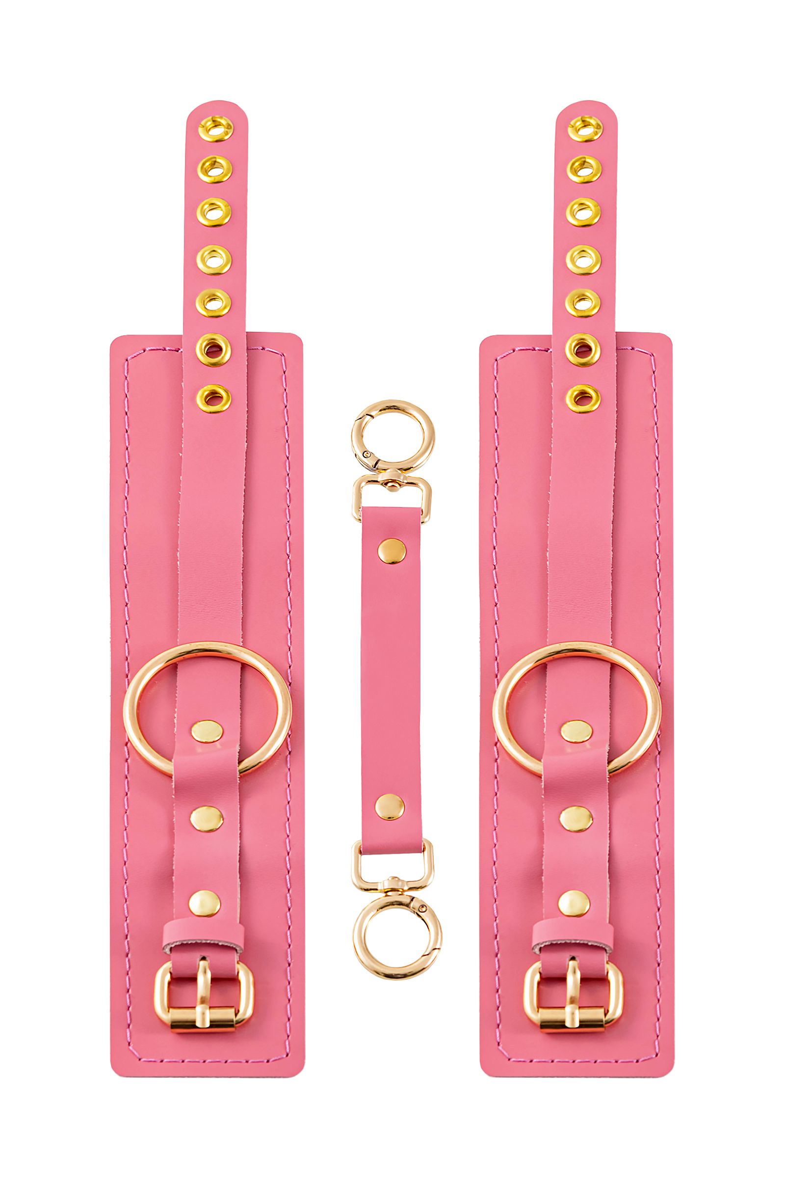 Розовые однослойные кожаные оковы 4
