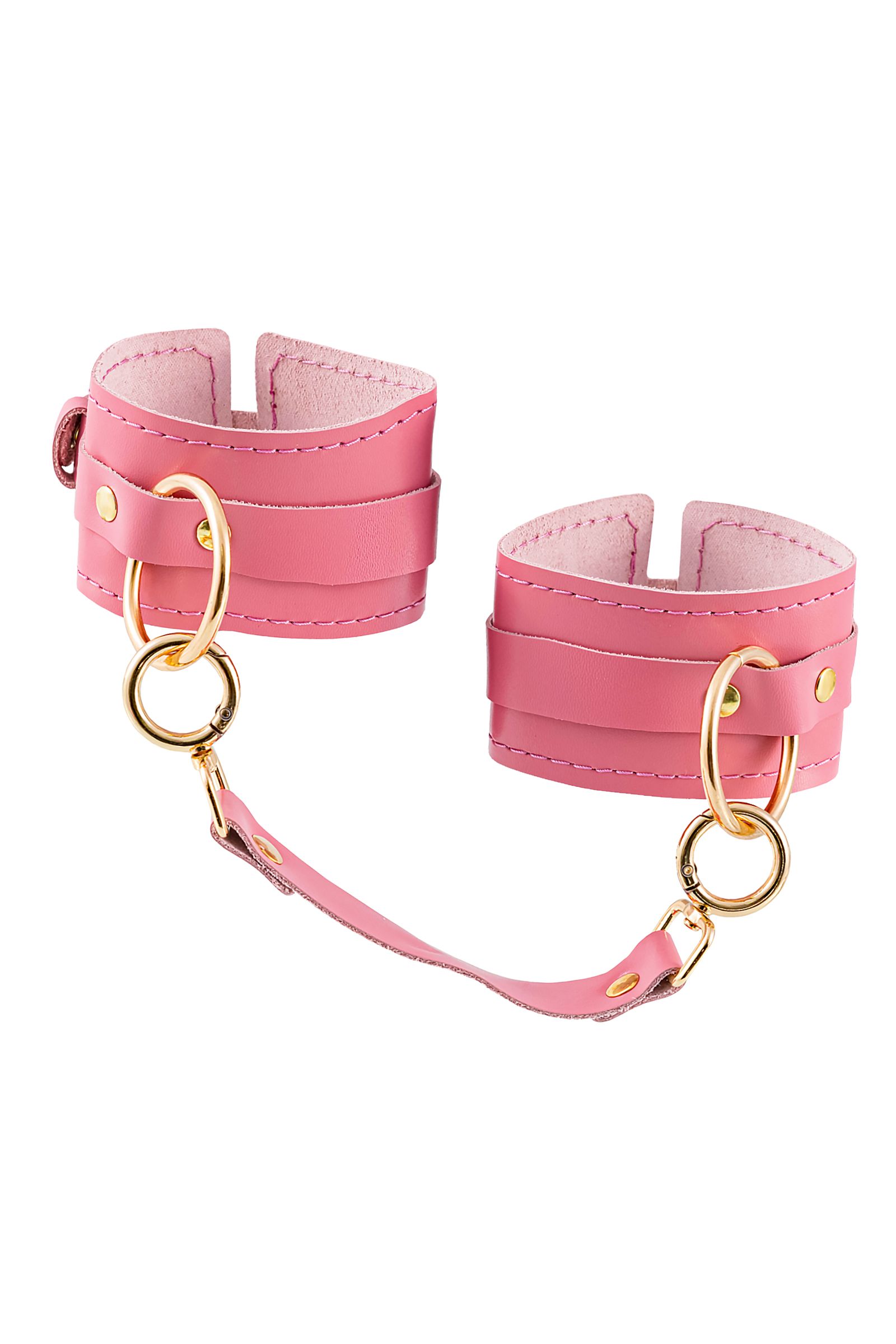 Розовые однослойные кожаные оковы 1