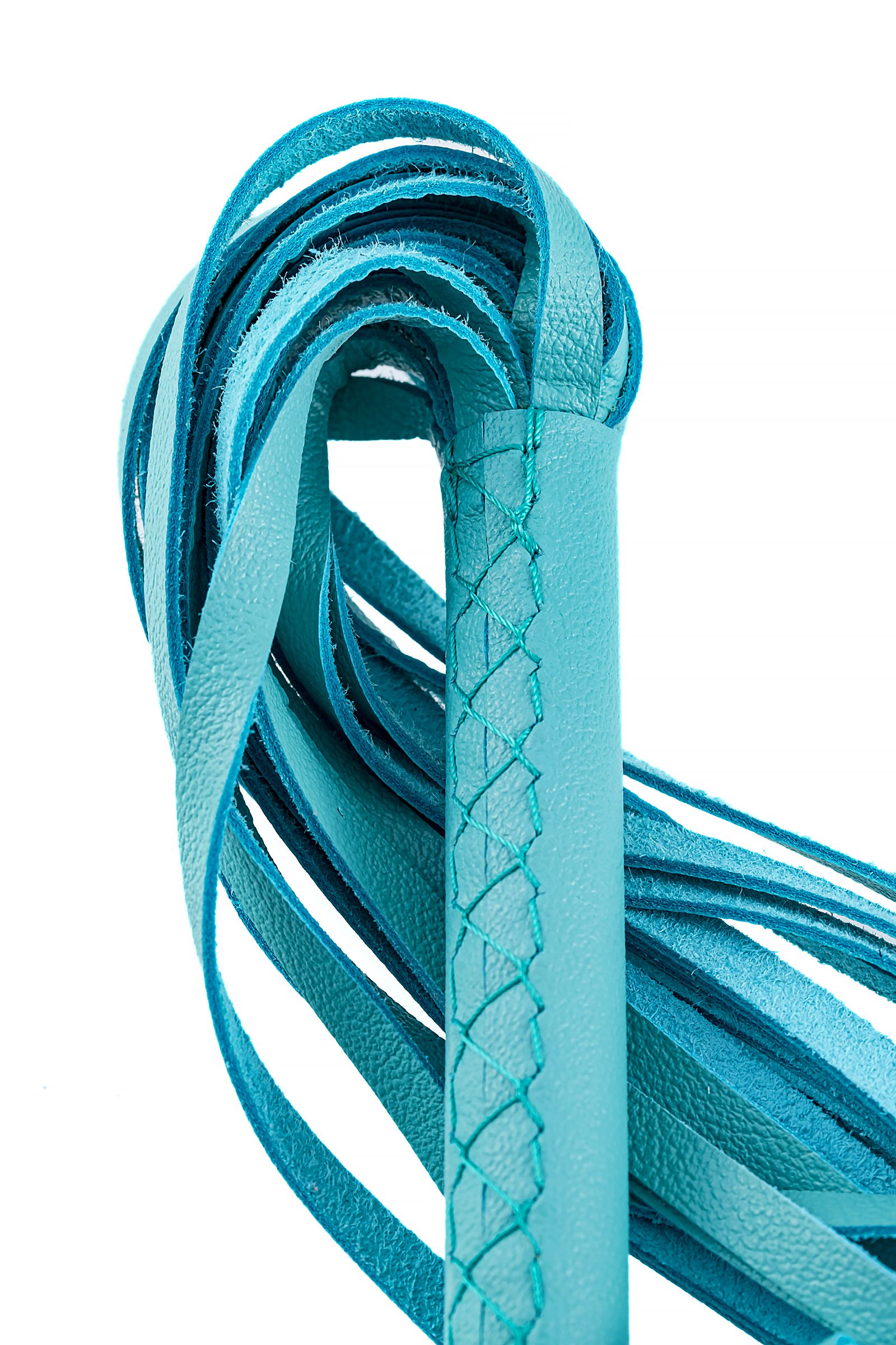 Голубая кожаная плеть - 50 см. 4