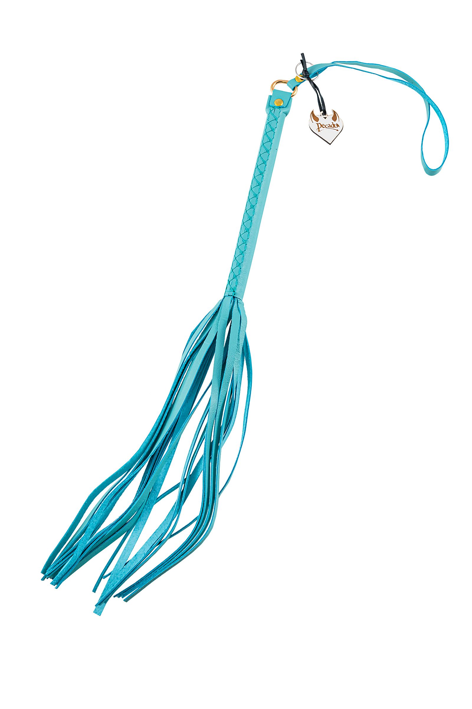 Голубая кожаная плеть - 50 см. 1