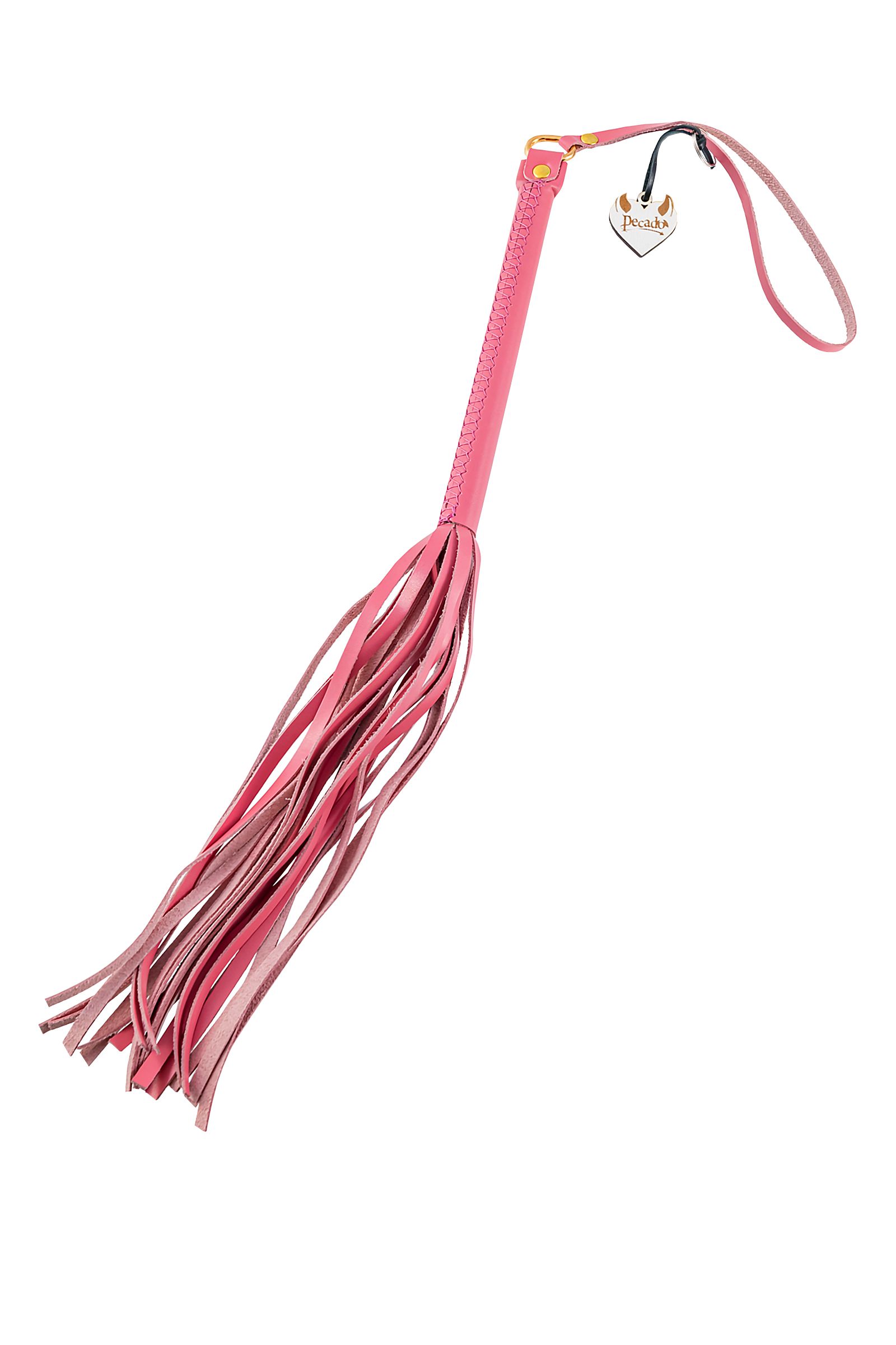 Розовая кожаная плеть - 50 см. 1