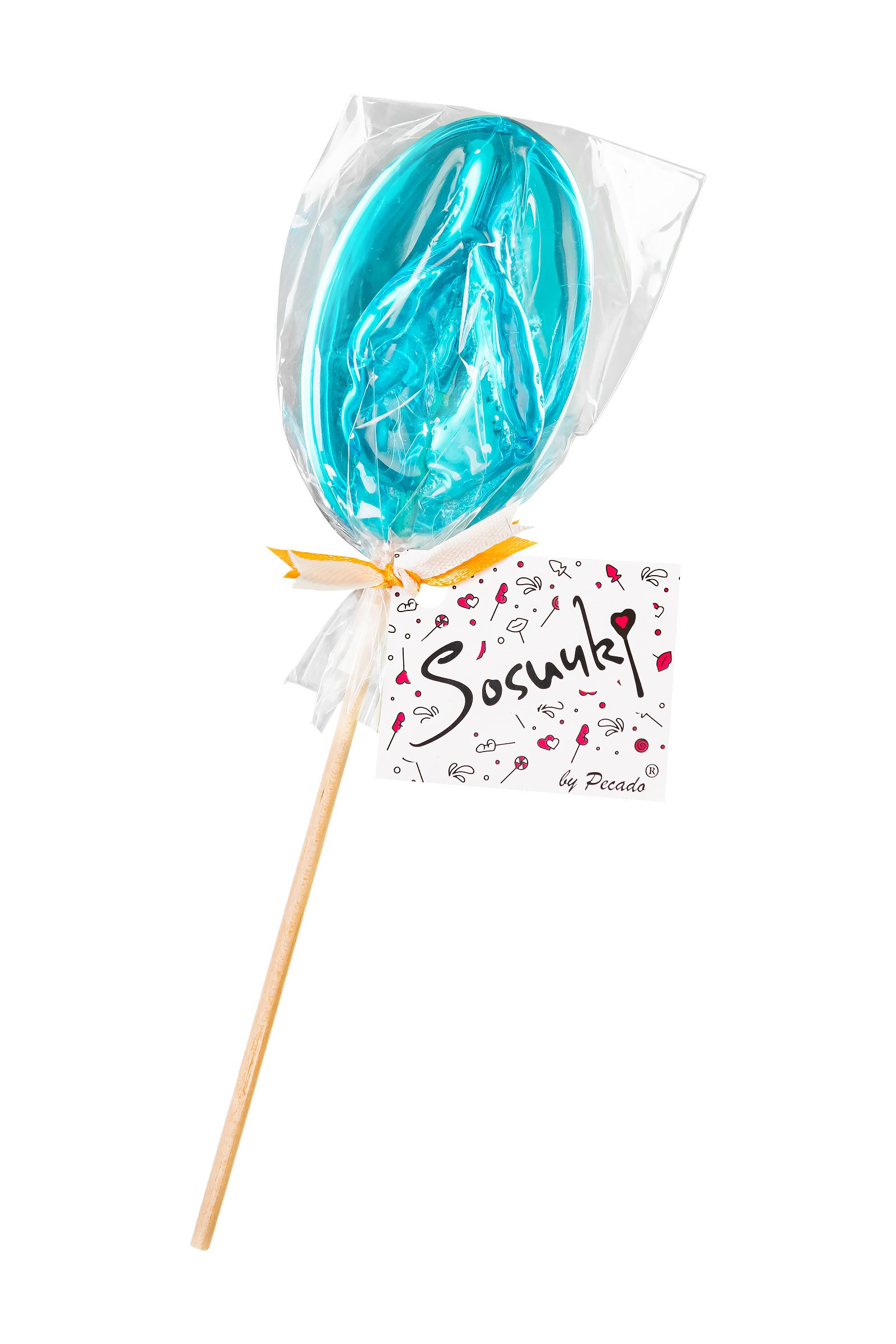 Леденец в форме вагины со вкусом блю кюрасао - 50 гр. 4