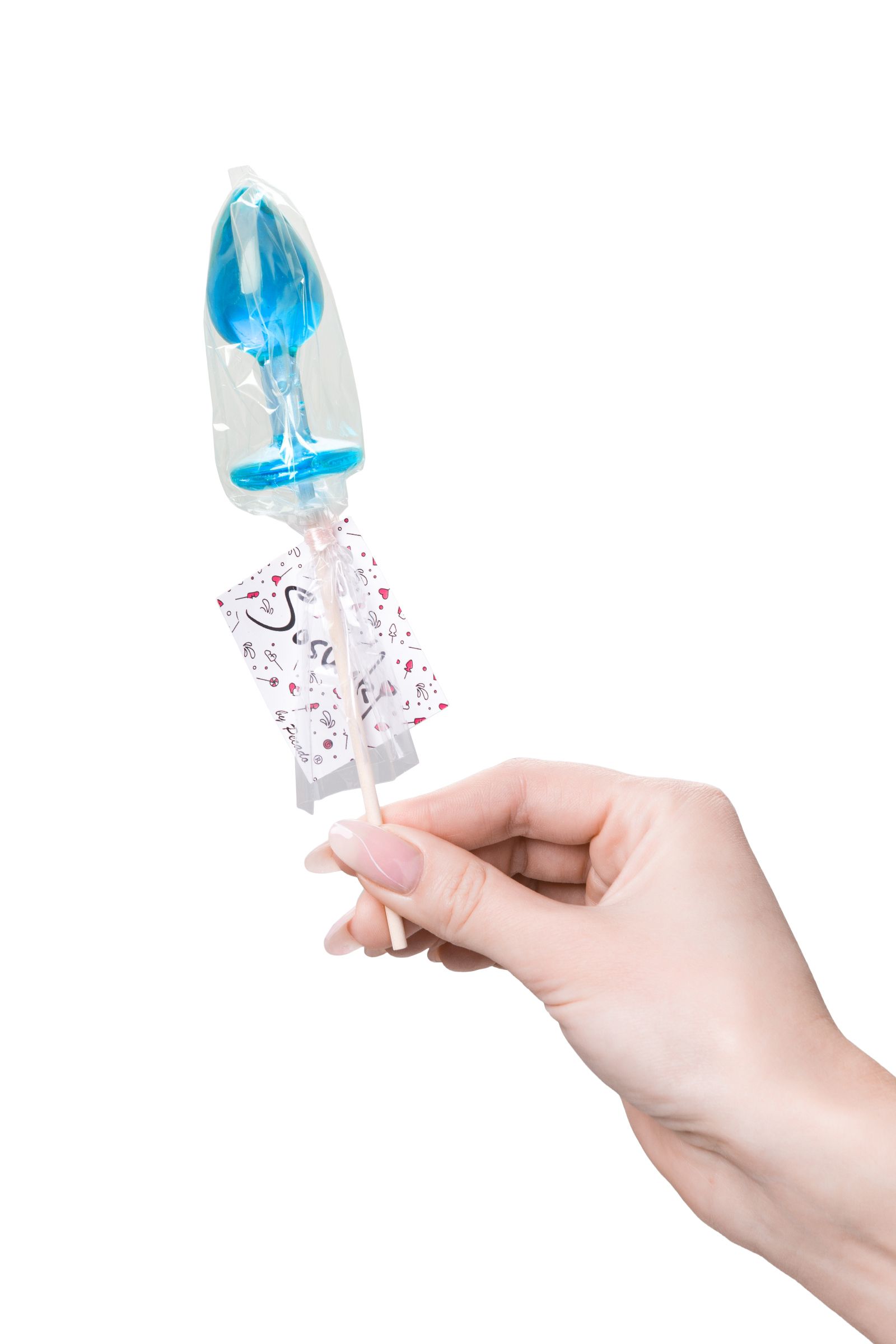 Голубой леденец в форме анальной пробки со вкусом блю кюрасао - 29 гр. 3