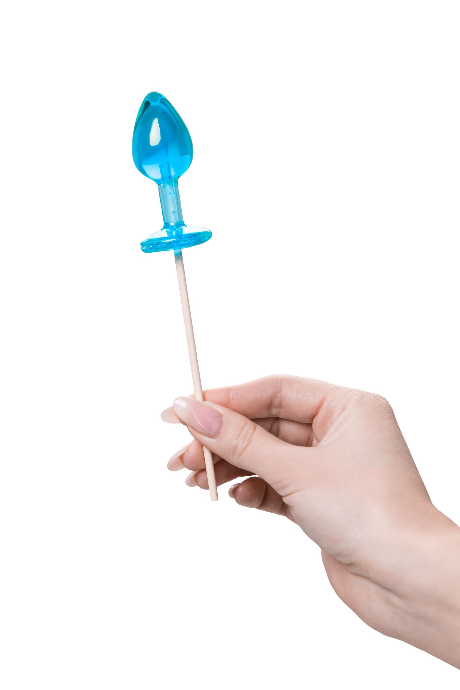 Голубой леденец в форме анальной пробки со вкусом блю кюрасао - 29 гр. 4