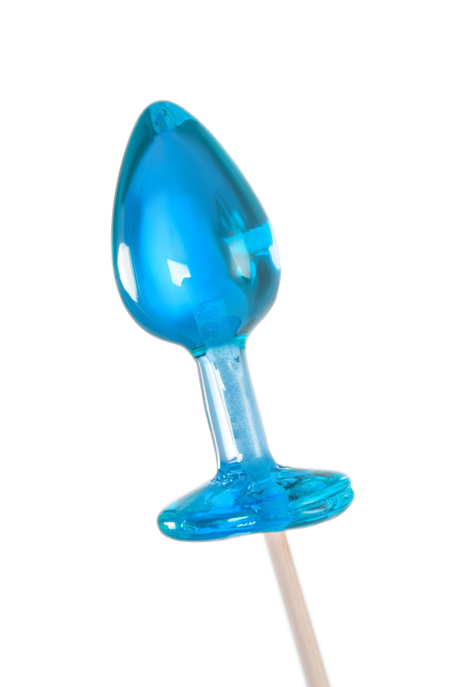 Голубой леденец в форме анальной пробки со вкусом блю кюрасао - 29 гр. 1