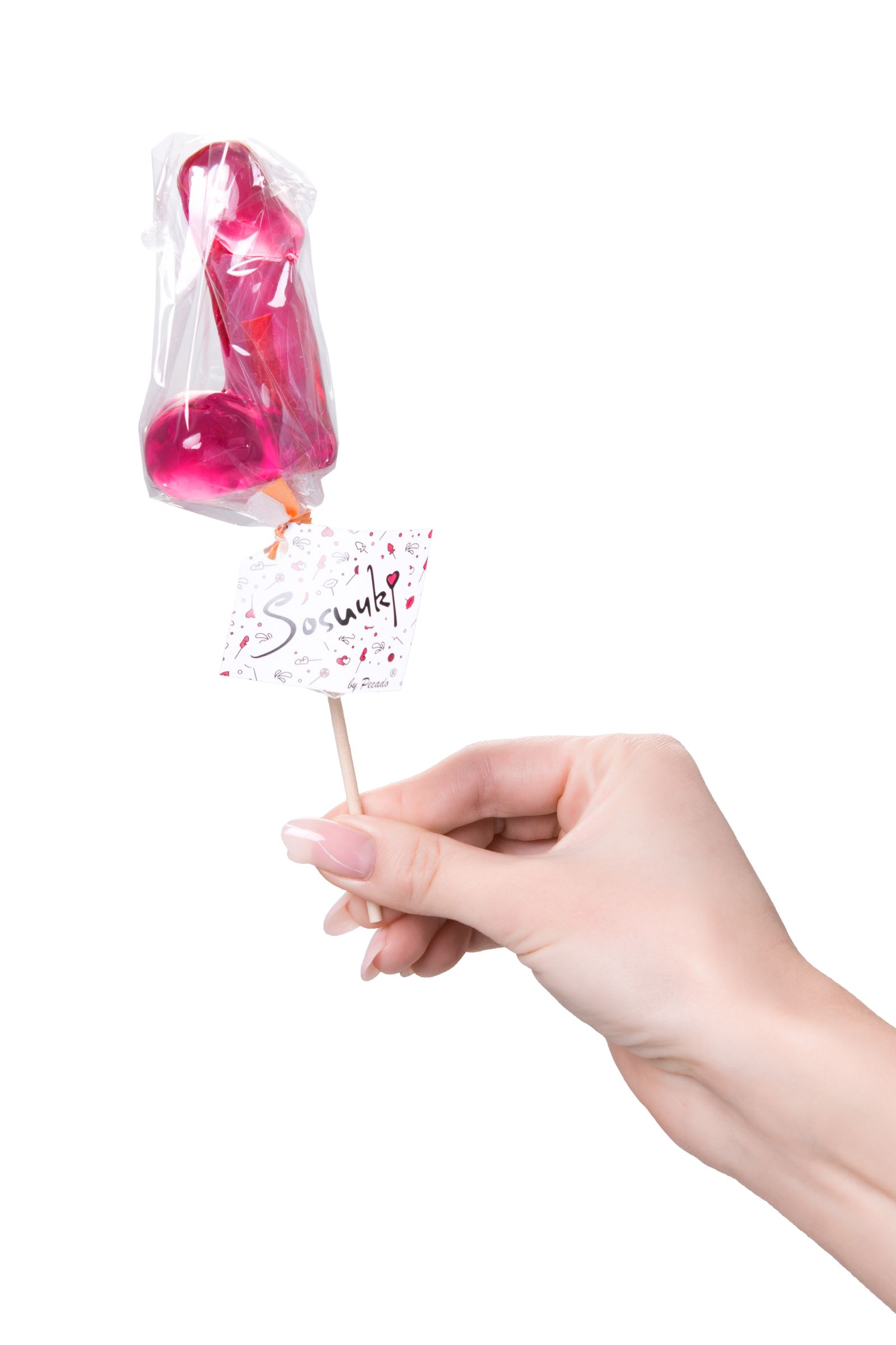 Розовый леденец в форме члена со вкусом айриш крим - 80 гр. 3