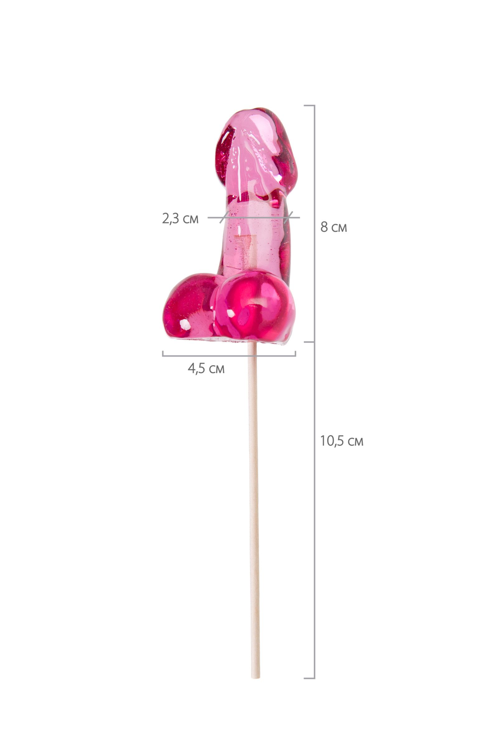 Розовый леденец в форме члена со вкусом айриш крим - 80 гр. 5