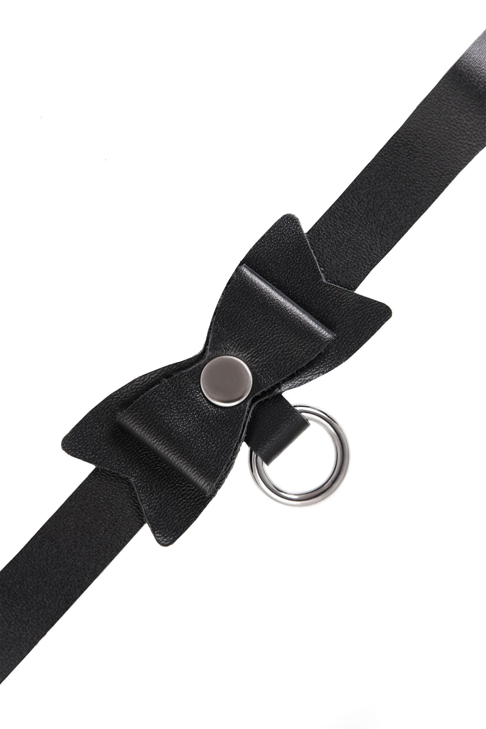 Черный чокер-ошейник с бабочкой и колечком 6