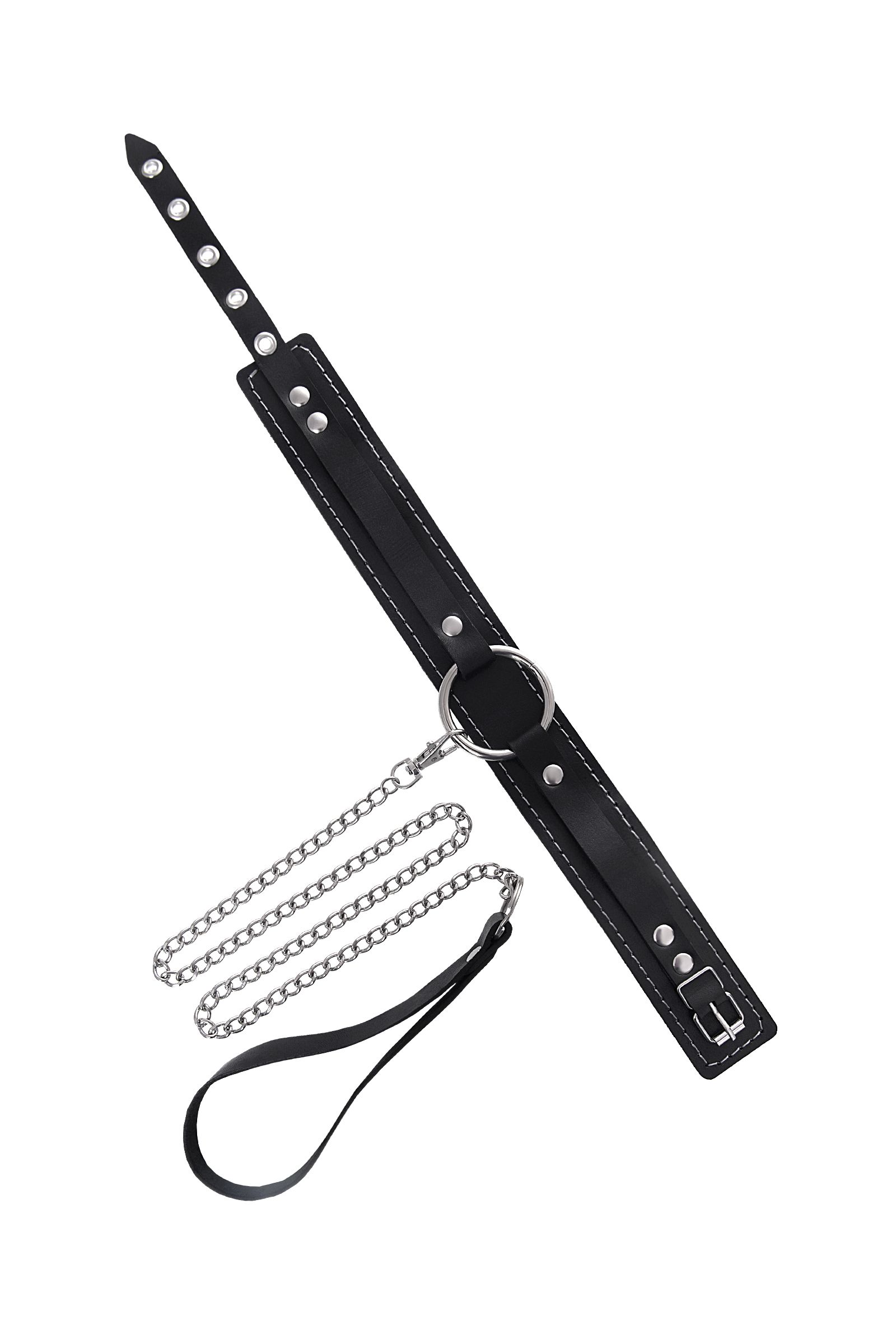 Кожаный ошейник-чокер с поводком 2