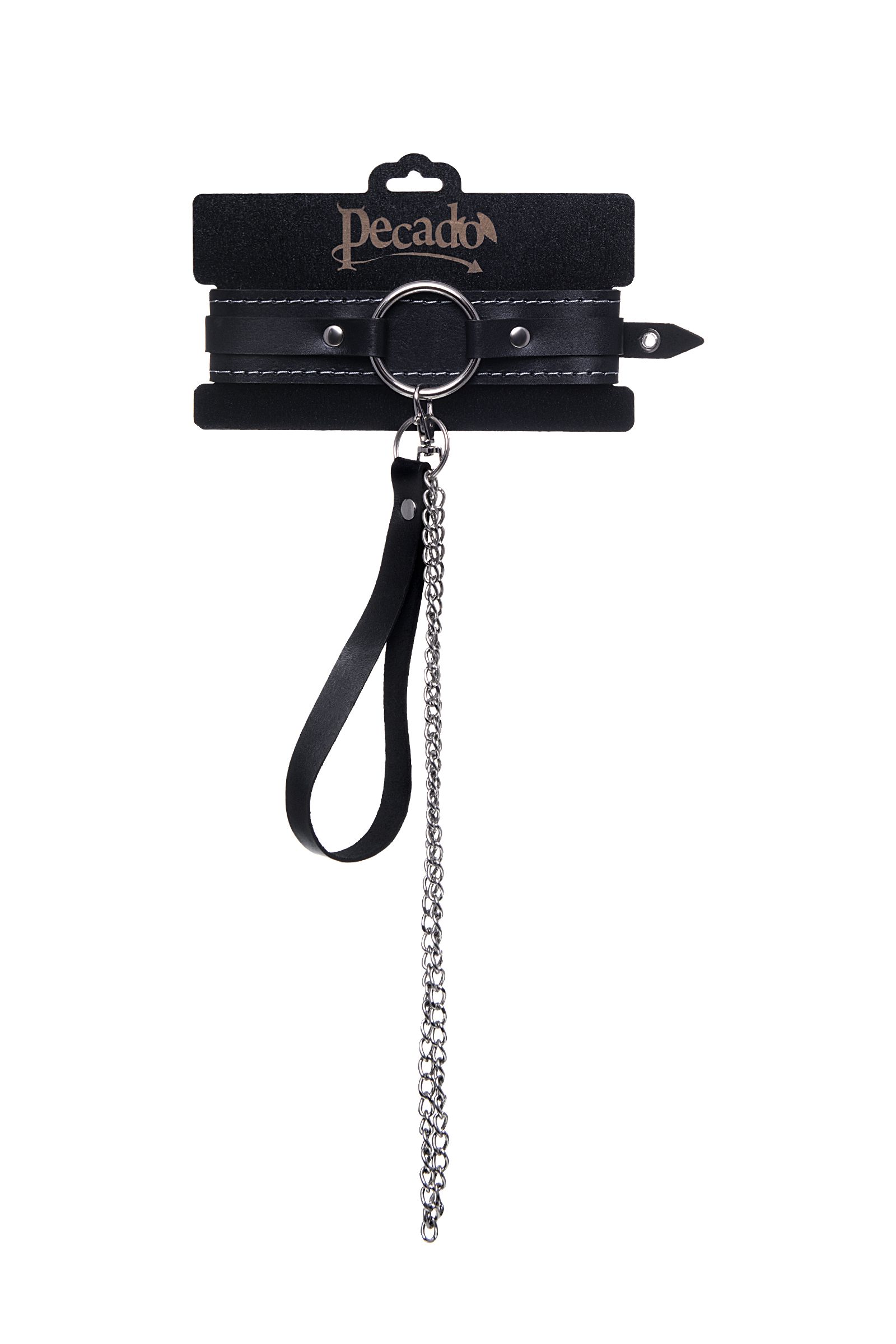 Кожаный ошейник-чокер с поводком 6