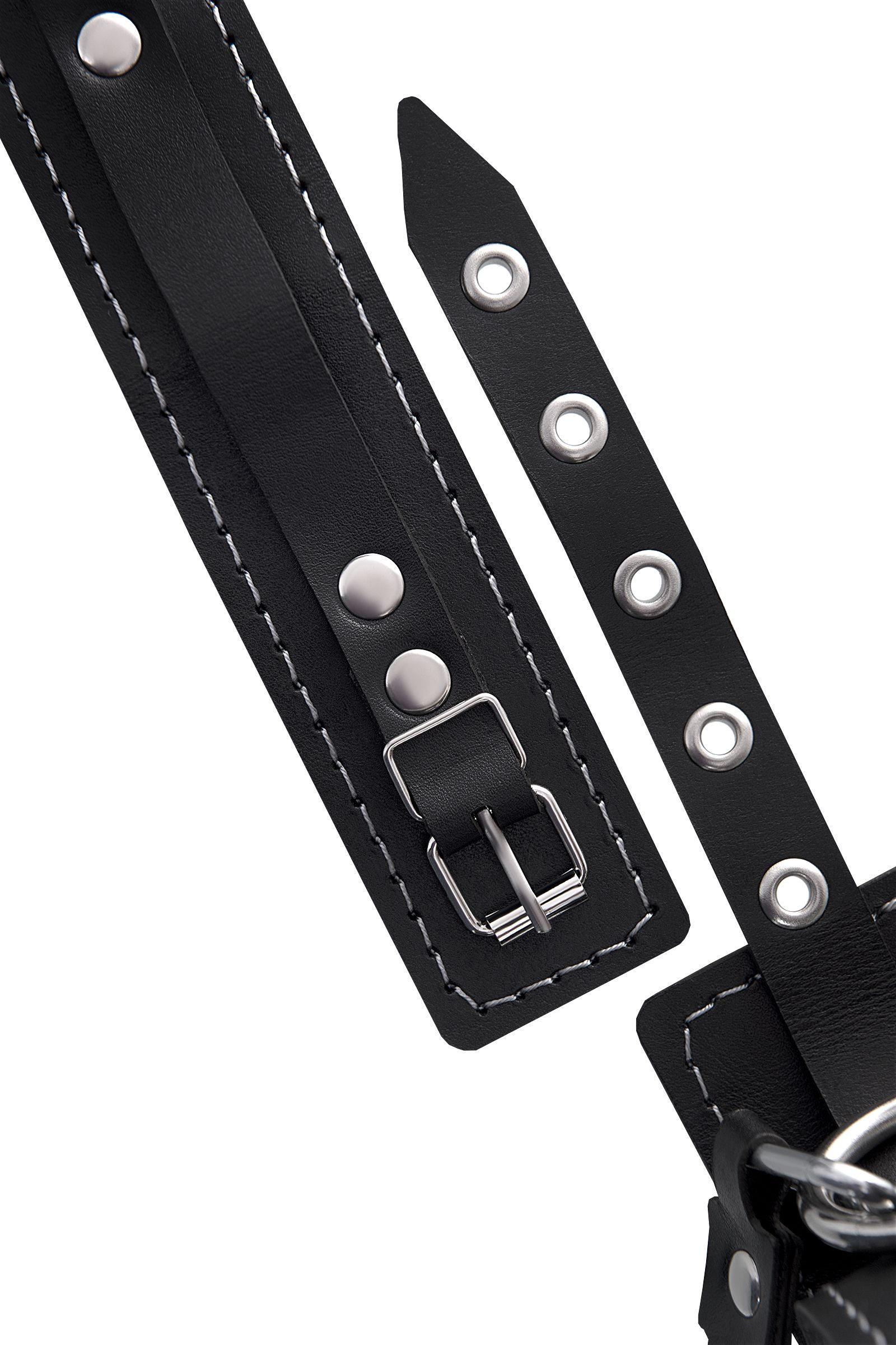 Кожаный ошейник-чокер с поводком 8