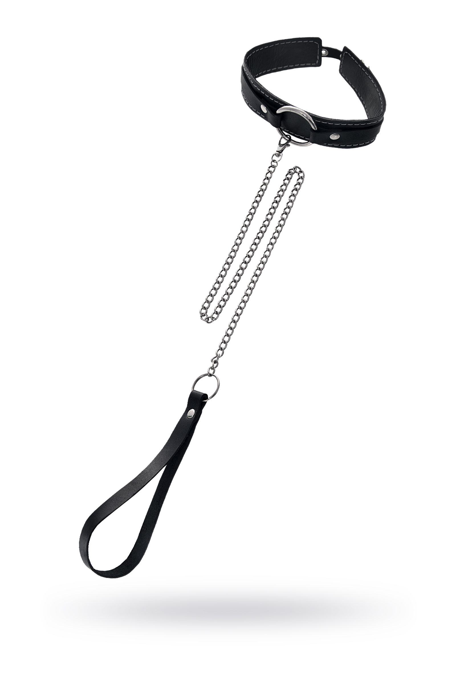 Кожаный ошейник-чокер с поводком 1