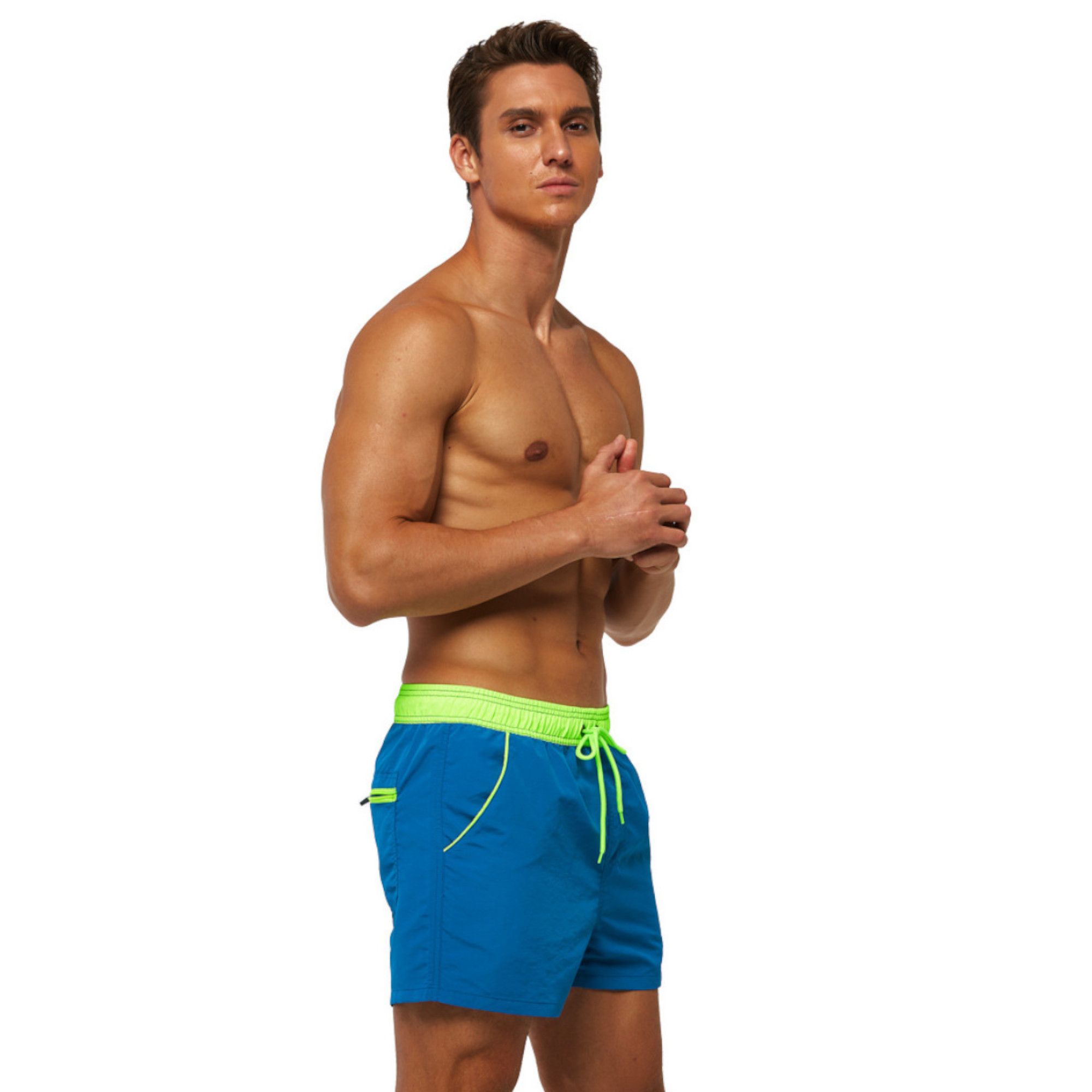 Бирюзовые пляжные мужские шорты 2